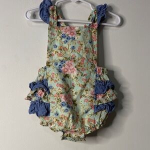 Floral Ruffle Kids Bubble Onesie